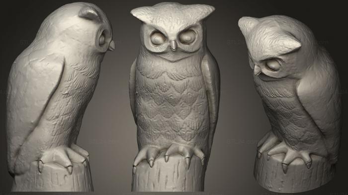 Animal figurines (Grumpy Owl, STKJ_1047) 3D models for cnc